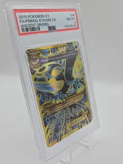 2015 Pokemon XY FA/Primal Kyogre EX (Shiny Full Art) Ancient Origins Holo PSA 8 - Image 3