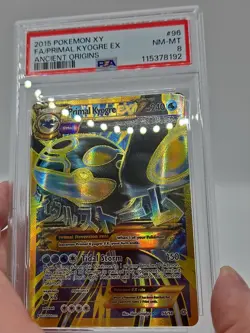 2015 Pokemon XY FA/Primal Kyogre EX (Shiny Full Art) Ancient Origins Holo PSA 8 - Image 4