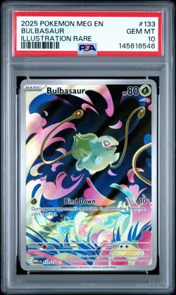 2025 Pokemon Mega Evolution #133 Bulbasaur Illustration Rare IR PSA 10 - Image 1