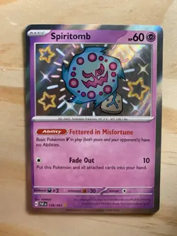 SPIRITOMB Pokemon Scarlet and Violet Paldean Fates Baby Shiny 158/091 - Image 1