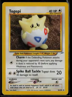 Togepi 56/105 Uncommon Neo Destiny Pokemon Unlimited Damaged - Image 1