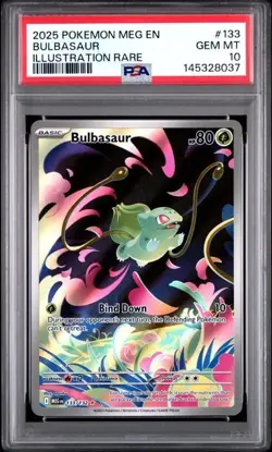Pokemon 2025 Bulbasaur 133/132 Full Art IR Mega Evolution GEM MINT PSA 10 - Image 1