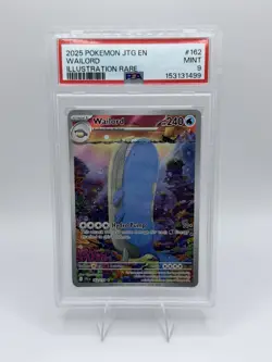 2025 POKEMON JTG EN-JOURNEY TOGETHER ILLUSTRATION RARE #162 WAILORD PSA 9 - Image 1