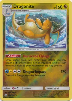 Slightly Played, English - 1 x Pokemon Dragonite - 151/236 - Rare - Reverse Holo - Image 1