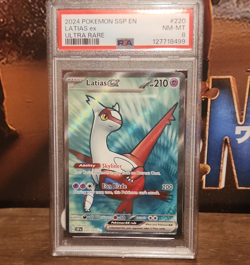 Pokemon Latias ex Ultra Rare Sv08: Surging Sparks Holo 220/191 PSA 8 EN - Image 1