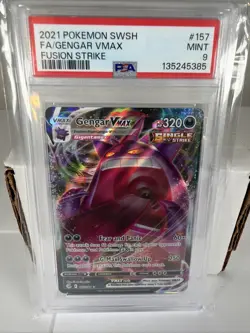 2021 Pokemon SWSH Fusion Strike Vmax Gengar 157/264 PSA 9 Mint - Image 1