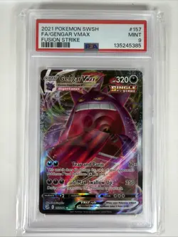2021 Pokemon SWSH Fusion Strike Vmax Gengar 157/264 PSA 9 Mint - Image 2