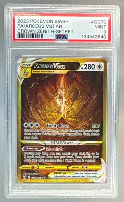 2023 Pokemon Sword & Shield Crown Zenith GG70 Arceus VSTAR PSA 9 134543640 - Image 1