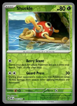 Shuckle 005/197 Common Obsidian Flames Pokemon Reverse Holo NM/M - Image 1