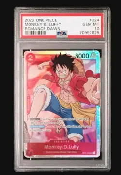 One Piece 2022 Romance Dawn Monkey D. Luffy OP01-024, SR English, PSA 10 - Image 1