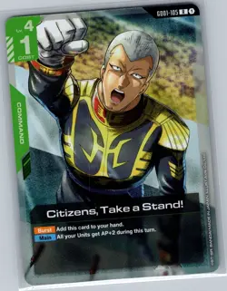 Citizens, Take a Stand! GD01-105 Newtype Rising - Gundam Card Game - NM - Image 1
