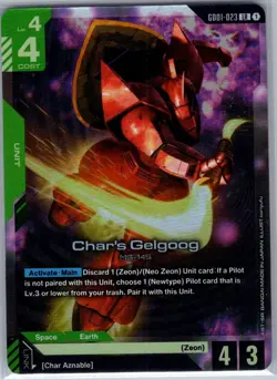 Char's Gelgoog GD01-023 Newtype Rising - Gundam Card Game - NM - Image 1