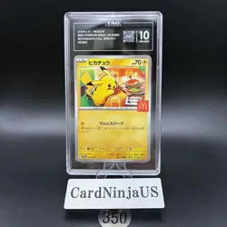 TAG GEM MINT 10 Pikachu 020/M-P McDonald's Promo 2025 Japanese Pokemon Card 350 - Image 1