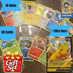 60 Pokemon Cards Lot – GUARANTEED Ultra Rare V/Vmax/Vstar +10 Holo NM Free Ship - Image 1