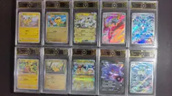 10x OCD 10 Graded Pokemon Chinese Pikachu Mewtwo Dragonite Gengar Card Lot LN05 - Image 1