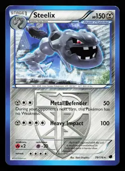 Steelix 79/116 Rare Plasma Freeze Pokemon Card - Image 1