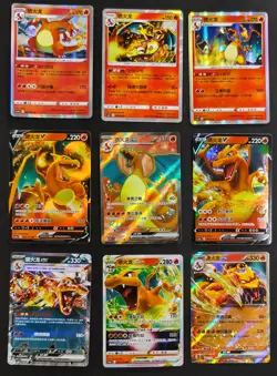 lot 9 Charizard SR RR ex V R RRR Vstar Chinese Pokemon Cards Holo TCG NE40 - Image 1