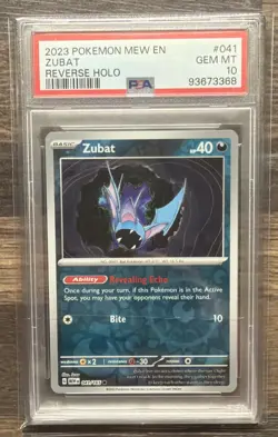 2023 POKEMON MEW EN-151 REVERSE HOLO #041 ZUBAT PSA 10 - Image 1