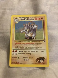 Pokemon Gym Heros Brock's Rhydon 2/132 Holo NM - Image 1