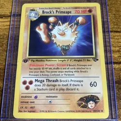 Brock's Primeape 35/132 Gym Challenge Regular First Edition Pokemon Card - Image 1