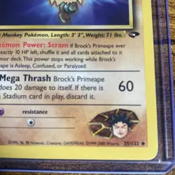 Brock's Primeape 35/132 Gym Challenge Regular First Edition Pokemon Card - Image 4