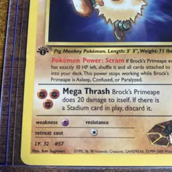 Brock's Primeape 35/132 Gym Challenge Regular First Edition Pokemon Card - Image 5