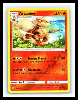 💥 2017 Pokemon Sun & Moon Reverse Foil Holo #22 - Arcanine - Image 1