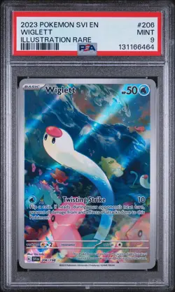 2023 POKEMON SVI EN-SCARLET & VIOLET ILLUSTRATION RARE #206 WIGLETT PSA 9 - Image 1