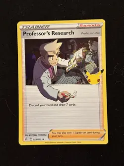 Pokemon TCG Celebrations Professor's Research 023/025 Holo Rare Trainer English - Image 1