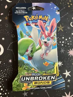 Pokemon Sun & Moon Unbroken Bonds Sleeved Booster Pack Sylveon Gardervior NEW - Image 1