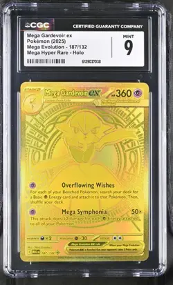 Mega Gardevoir EX *CGC 9* Hyper Rare *Mega Evolution* #187 * Pokemon - Image 1