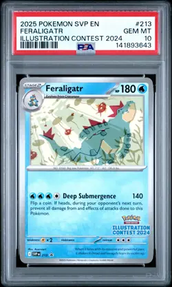2025 POKEMON SVP EN-SV BLACK STAR PROMO #213 FERALIGATR PSA 10 - Image 1