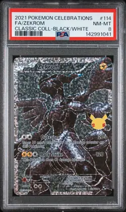 Zekrom #114 PSA 8 NM-MINT Pokemon Celebrations Classic Collection Black/White - Image 1