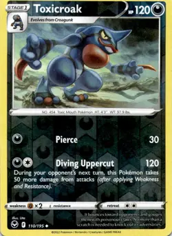 TOXICROAK 110/195 UC SILVER TEMPEST POKEMON REVERSE HOLO MP - Image 1