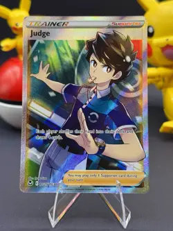 Pokemon Judge Ultra Rare Full Art Trainer Swsh12 Silver Tempest Holo TG25/TG30 - Image 1