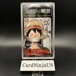 TAG GEM MINT 10 Monkey D Luffy P-001 Parallel Promo 25th Anniversary ONE 334 - Image 1