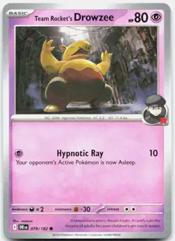 Team Rocket's Drowzee SV10: Destined Rivals #079/182 Pokemon Card TCG matazo NM - Image 1