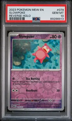 2023 POKEMON MEW 151 REVERSE HOLO #079 SLOWPOKE PSA 10 English Card Low Pop - Image 1