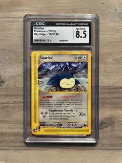 Snorlax CGC 8.5 Pokemon WOTC 2003 Skyridge e-Reader #100 Hot Spring Low POP 33 - Image 1