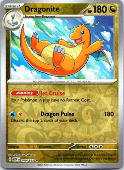 Dragonite 149/165 Rare 151 Pokemon Reverse Holo NM - Image 1