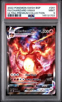 2022 POKEMON SWSH BLACK STAR PROMO #261 FULL ART/CHARIZARD VMAX PSA 9 - Image 1