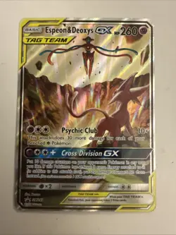 Espeon & Deoxys GX SM240 Sm Holo Pokemon Tag Team - Image 1