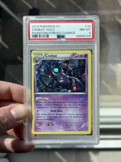 Crobat PSA 8 Pokemon 2014 XY Phantom Forces 33/119 Cosmos Holo Low POP 29 - Image 4