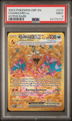 Charizard Ex 228 Pokemon Obf En-Obsidian Flames - PSA 9 - Image 1