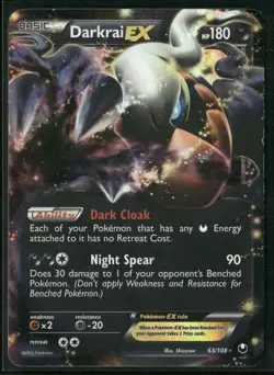 Darkrai EX 63/108 Ultra Rare - Pokemon TCG Dark Explorers 2012 - Image 1