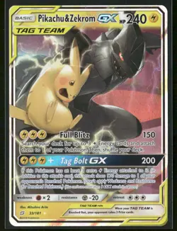 Pikachu & Zekrom GX 33/181 Holo - Pokemon TCG SM - Team Up - Image 1