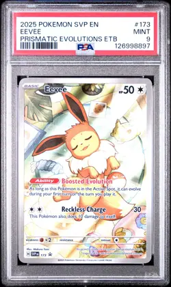2025 POKEMON SVP EN-SV BLACK STAR PROMO #173 EEVEE PSA 9 - Image 1