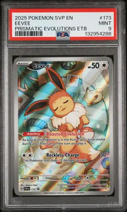 2025 POKEMON SVP EN-SV BLACK STAR PROMO #173 EEVEE PSA 9 - Image 1