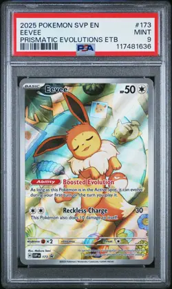 2025 POKEMON SVP EN-SV BLACK STAR PROMO #173 EEVEE PSA 9 - Image 1