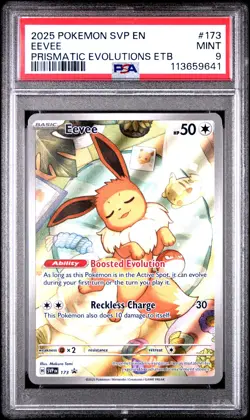 2025 POKEMON SVP EN-SV BLACK STAR PROMO #173 EEVEE PSA 9 - Image 1